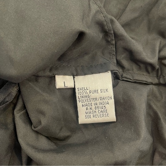 Vtg Andretti Donatello Fully Beaded Silk Blouse Women’s L Black Red Whimsigoth - Picture 8 of 10